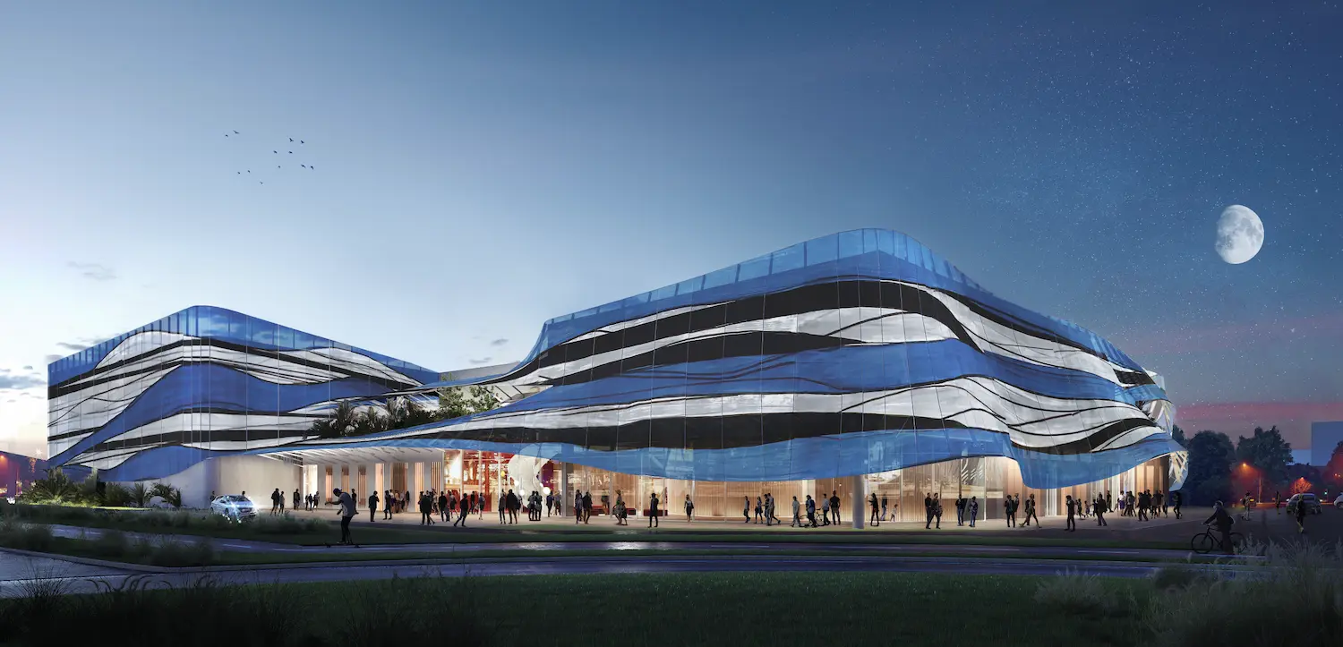 Nîmes la façade de la future Halle des Sports s habille en BLEU de